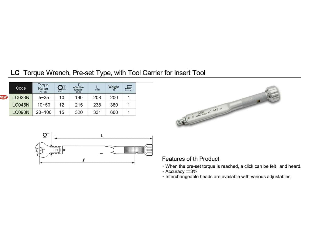 Asahi Torque Wrench with 3/8"replaceable ratchet head - Rolling Mavericks